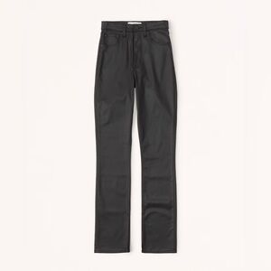 Abercrombie The 90s Slim Straight Ultra‎ High Rise Jean in Coated Black size 25